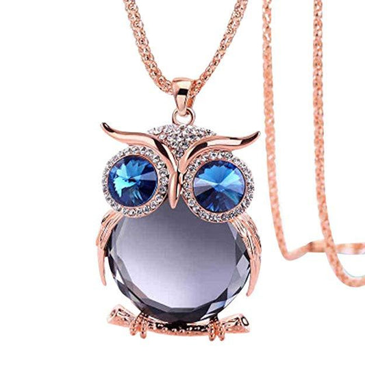 Vintage Rose Gold  Cabochon Studded Glass Owl