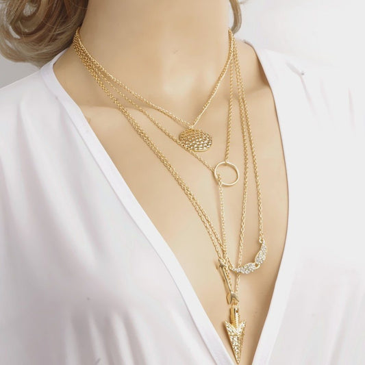 Wings Multi-Layer Lariat Necklace