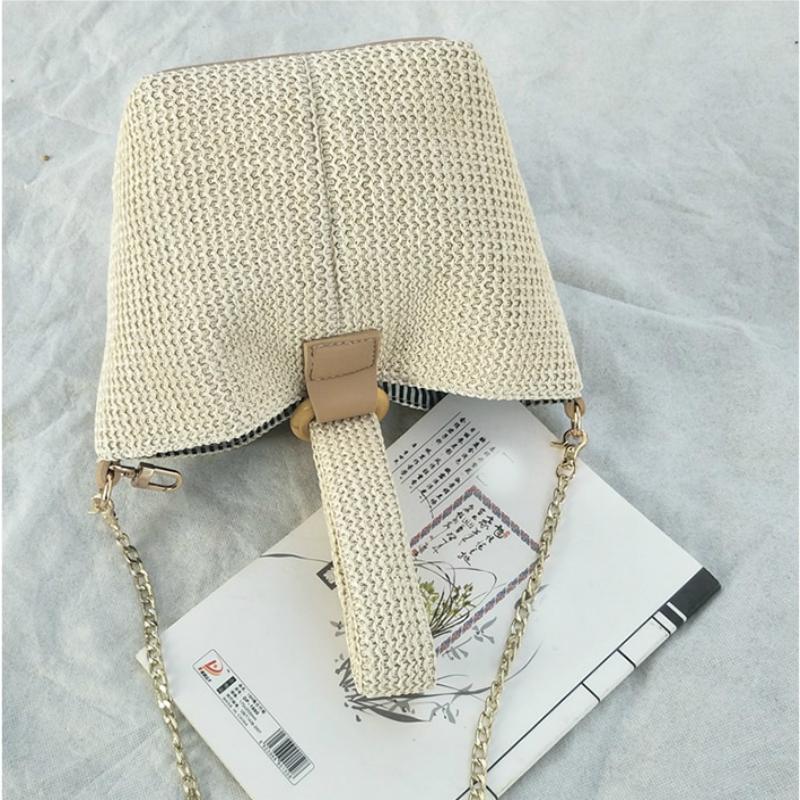 Woven Straw Bucket Bag