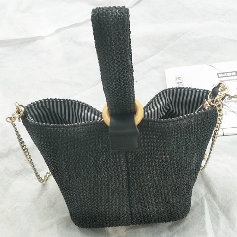 Woven Straw Bucket Bag